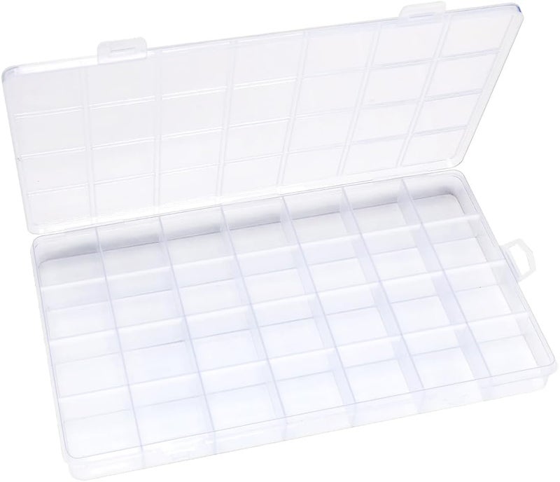 Eppingwin 28 Grids Bead Organizer, Craft Organizers and Storage, Acrylic Organizers, Plastic Bead Organizer Box for Crafts Organizing Storing - Image 1